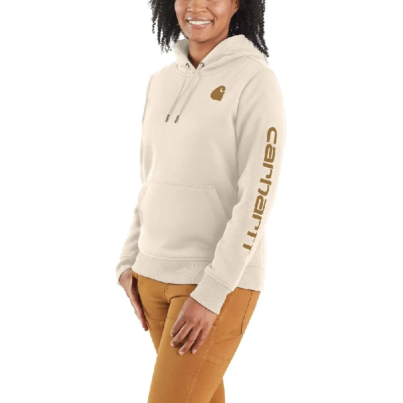 'Carhartt' Women's Clarksburg Sleeve Logo Hoodie - Malt