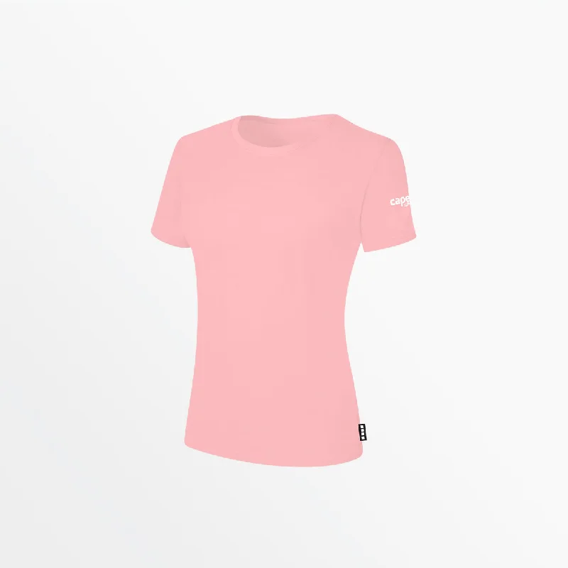 WOMEN'S BASICS TEE WITH SLEEVE LOGO